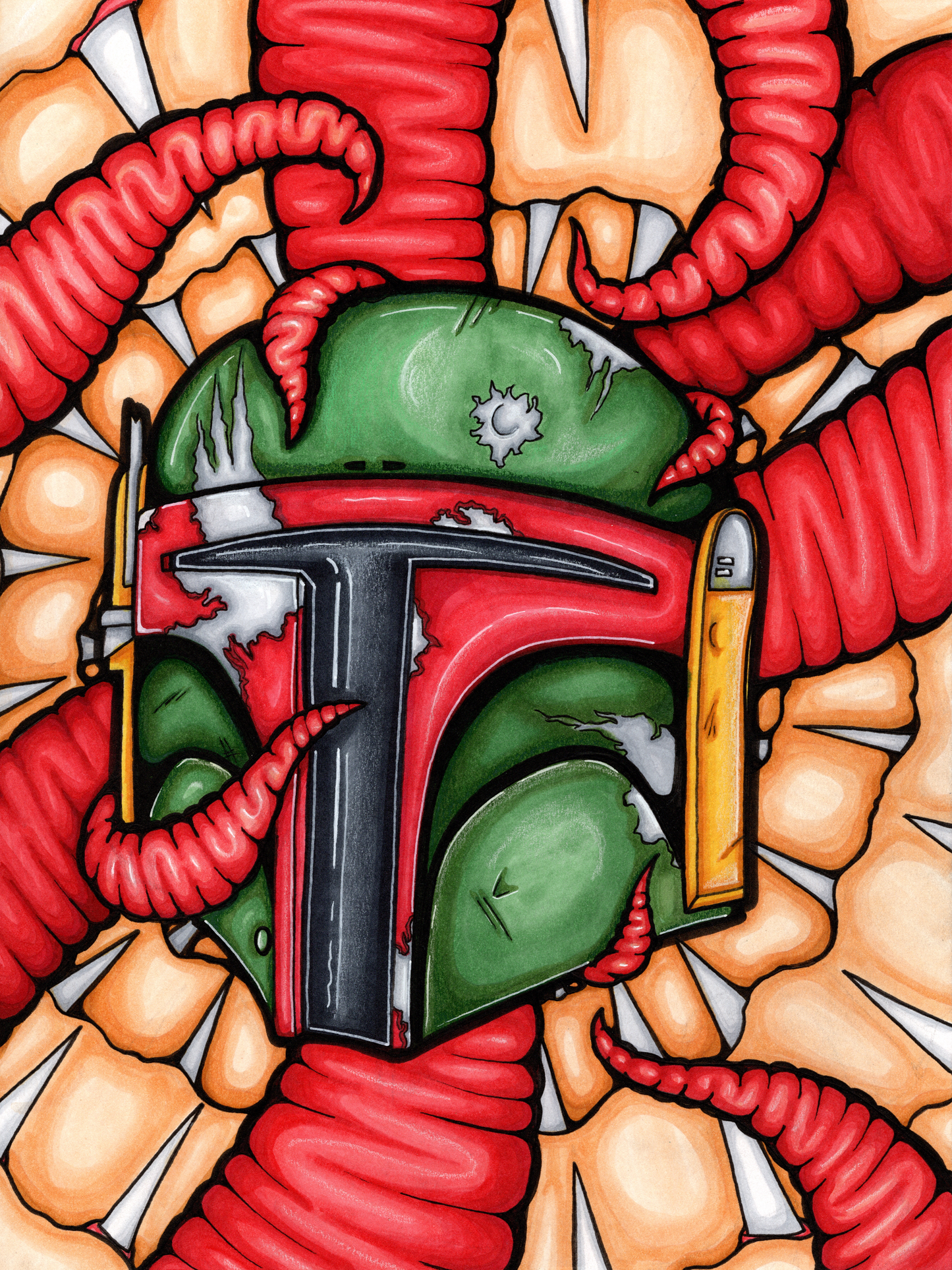 Boba Fett Art Print – Premium Hand-Cut Edition (9"x12")