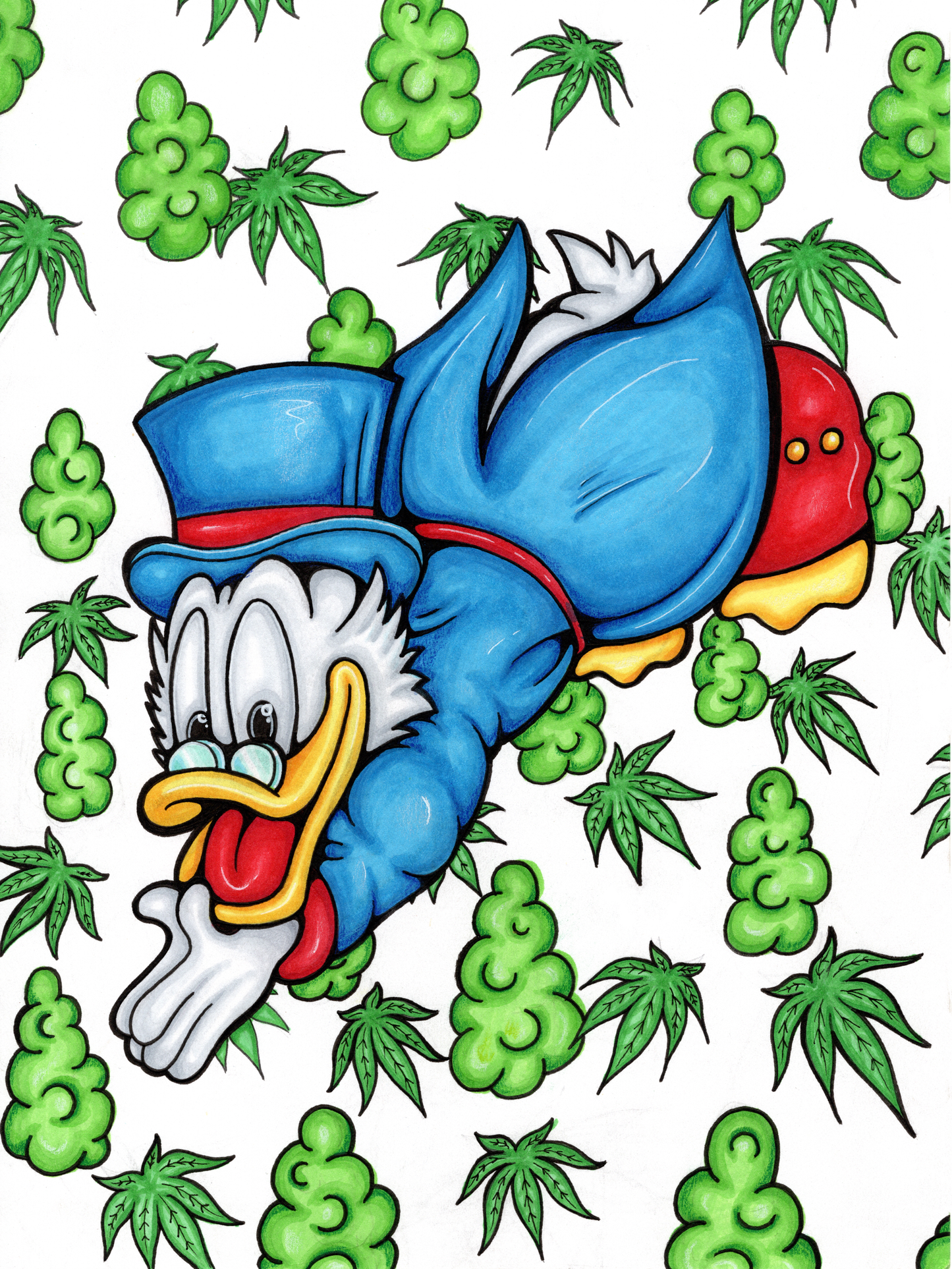 Scrooge McDuck Art Print – Premium Hand-Cut Edition (9"x12")