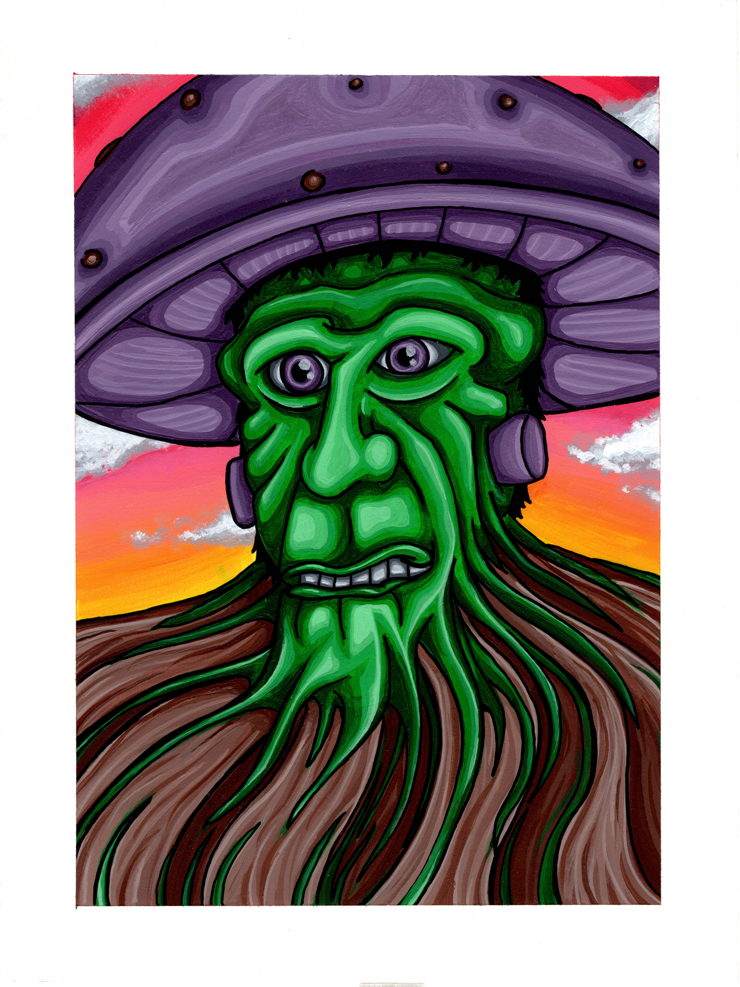 Mushroom Frankie Original Artwork – 9"x12"