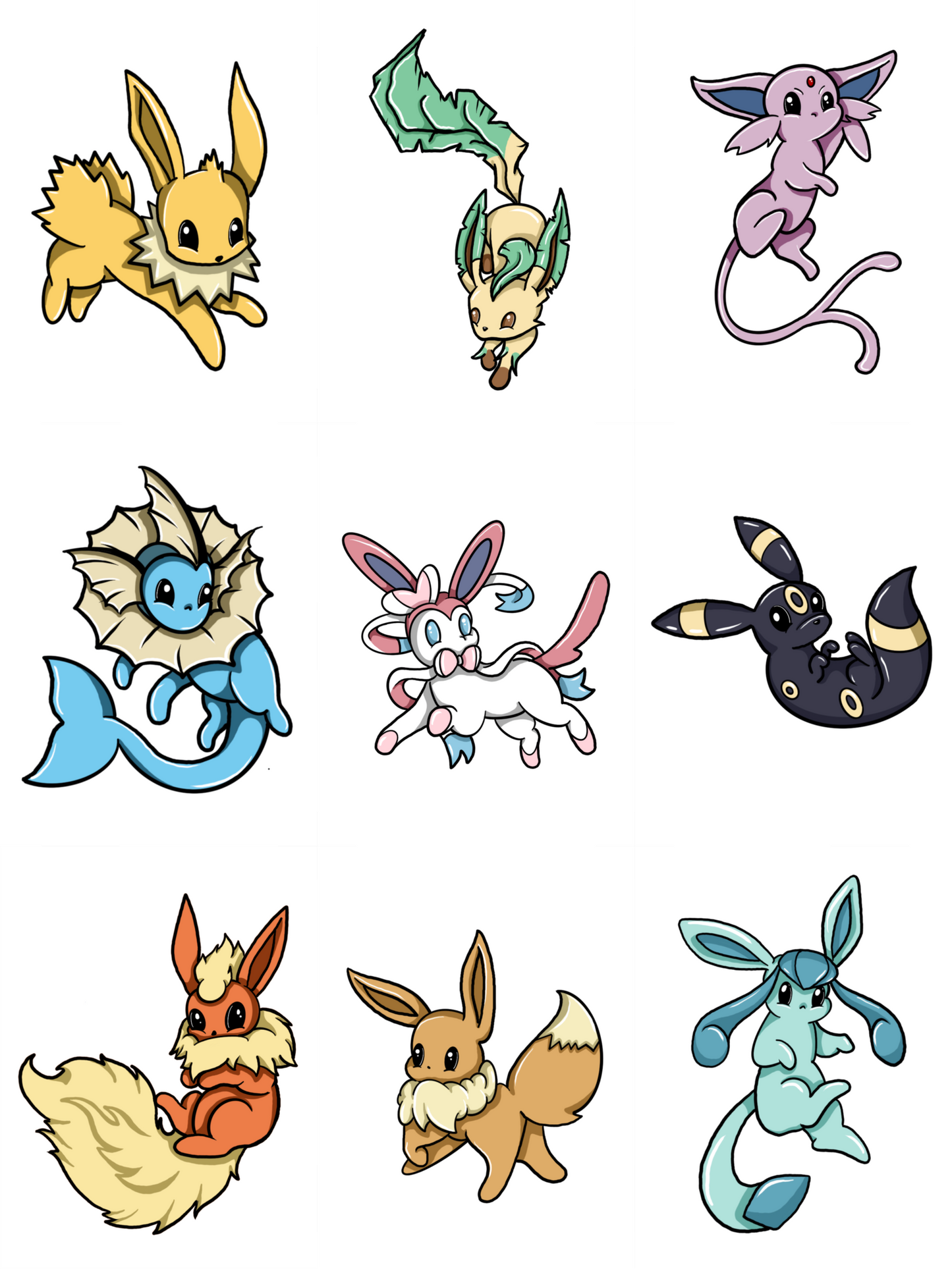 Eveeloutions Pokemon Pack- Art Stickers