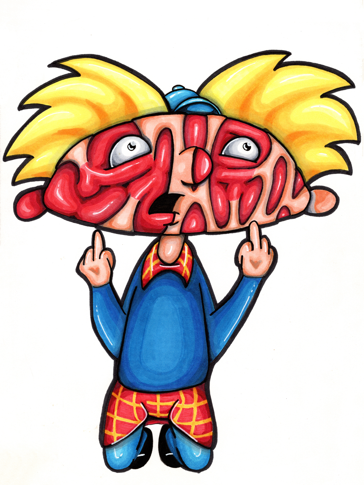 Ripped Hey Arnold Art Print – Premium Hand-Cut Edition (9"x12")