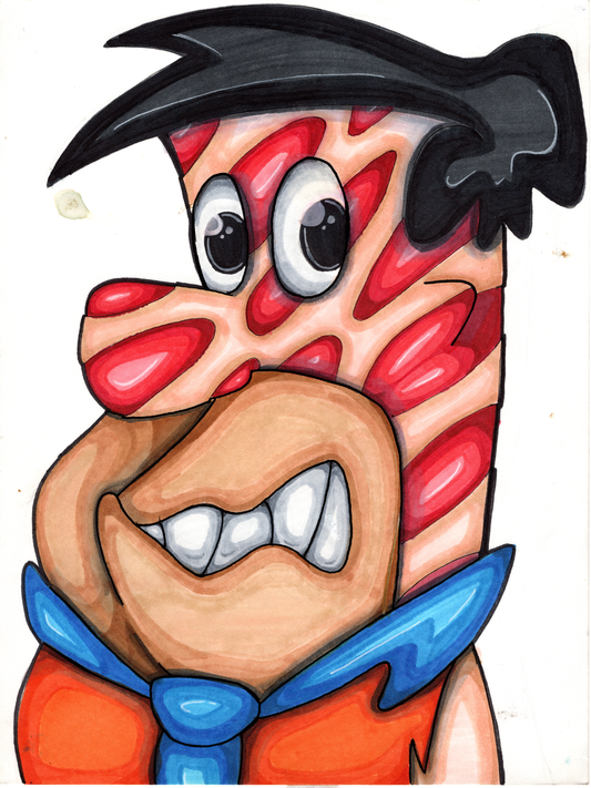 Fred Flinstone Frankie Art Print – Premium Hand-Cut Edition (9"x12")