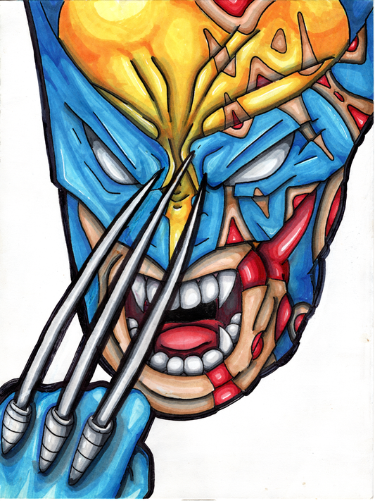 Ripped Wolverine Art Print – Premium Hand-Cut Edition (9"x12")
