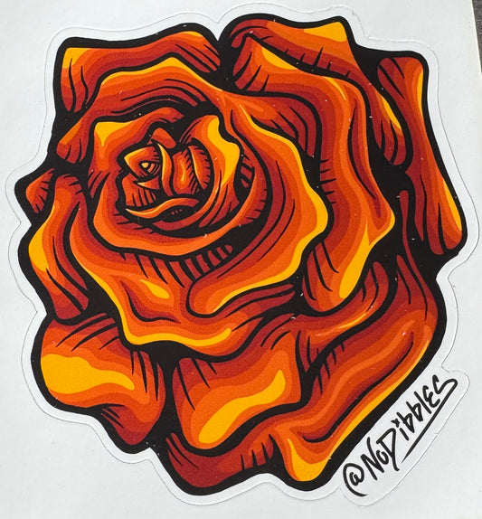 Orange Rose - Art Stickers