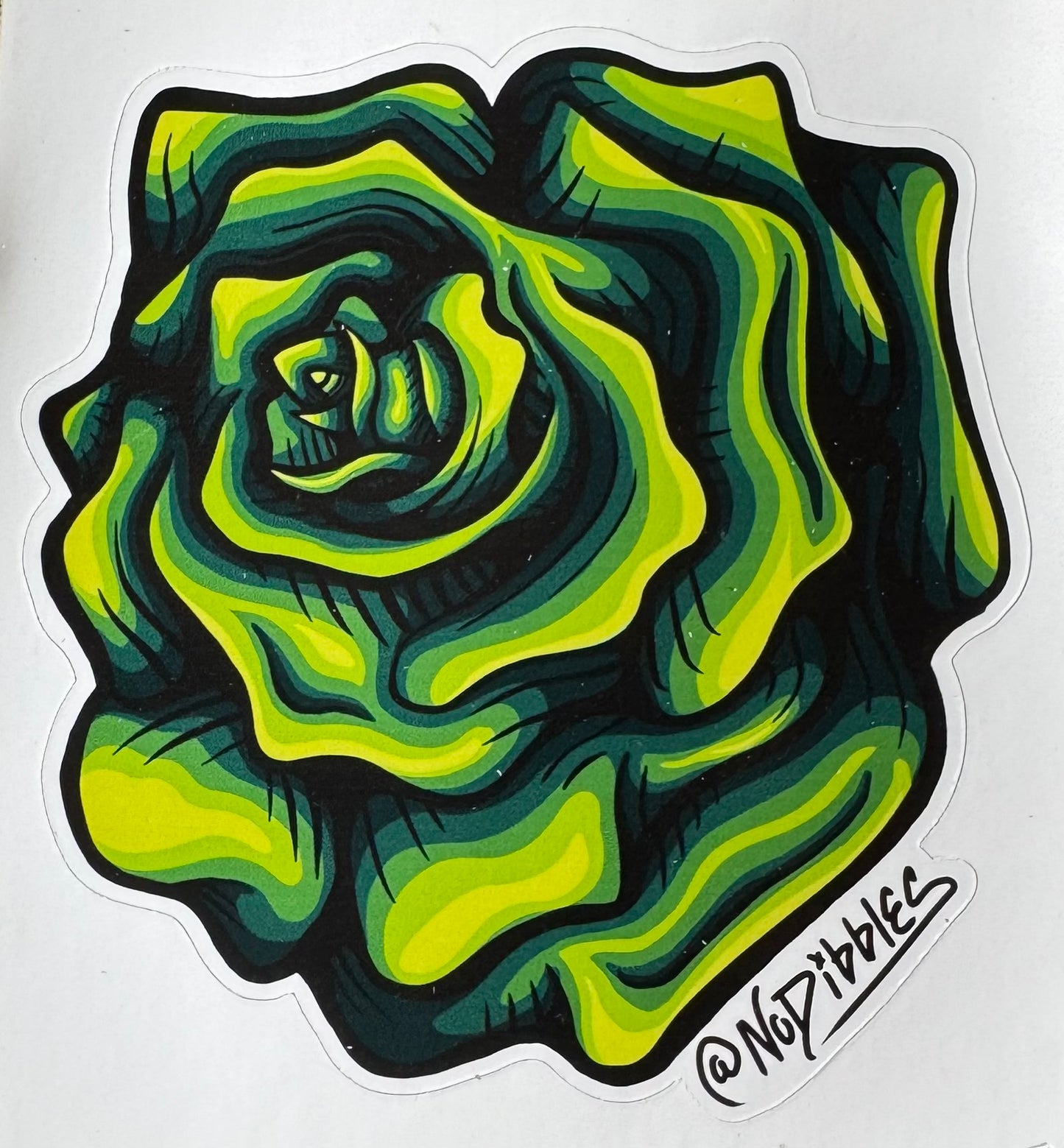 Green Rose - Art Stickers