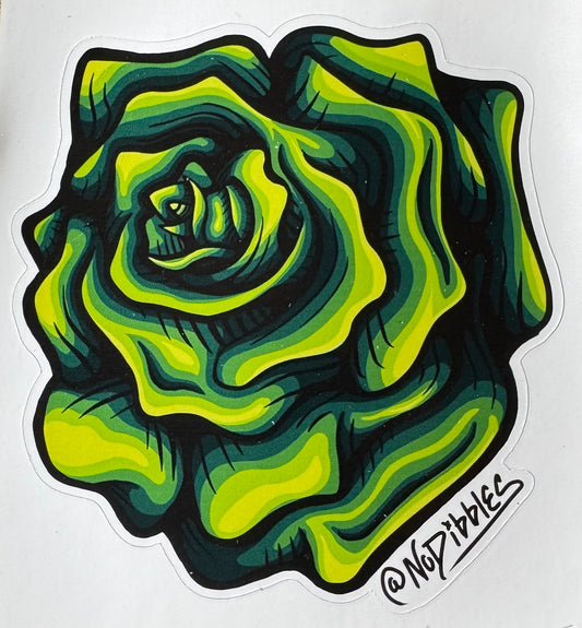 Green Rose - Art Stickers