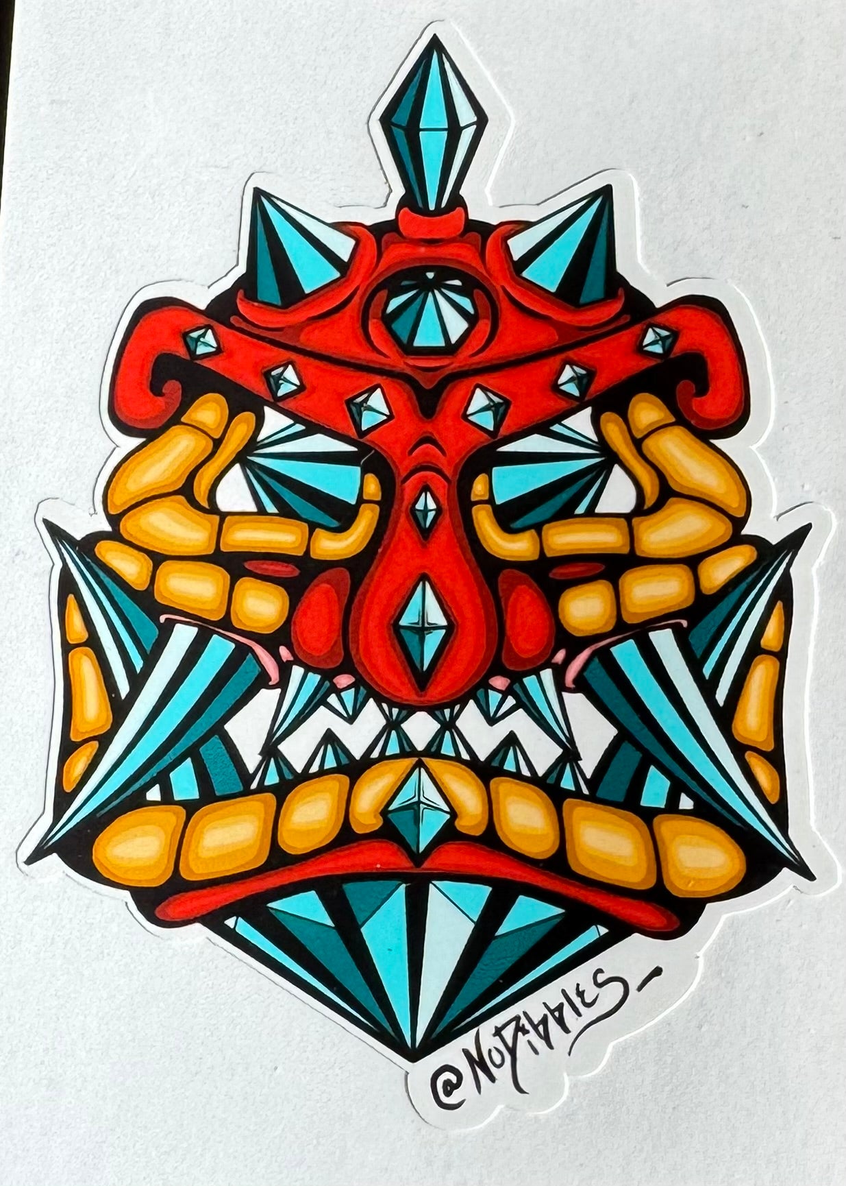 Red Diamond Oni - Art Stickers