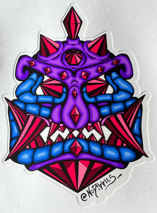Purple Diamond Oni - Art Stickers