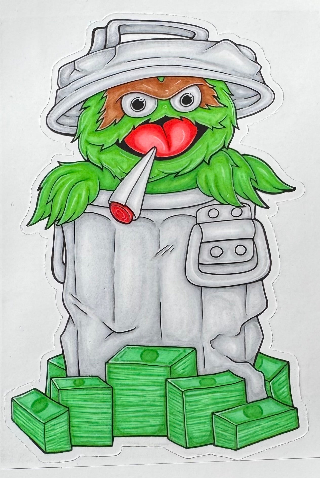 Oscar the Grouch - Art Stickers