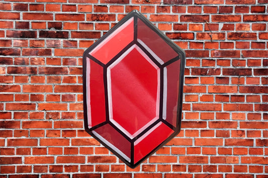 Zelda Rupee RED – Handcrafted Wooden Art (12"x7.5")
