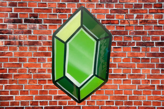 Zelda Rupee GREEN – Handcrafted Wooden Art (12"x7.5")