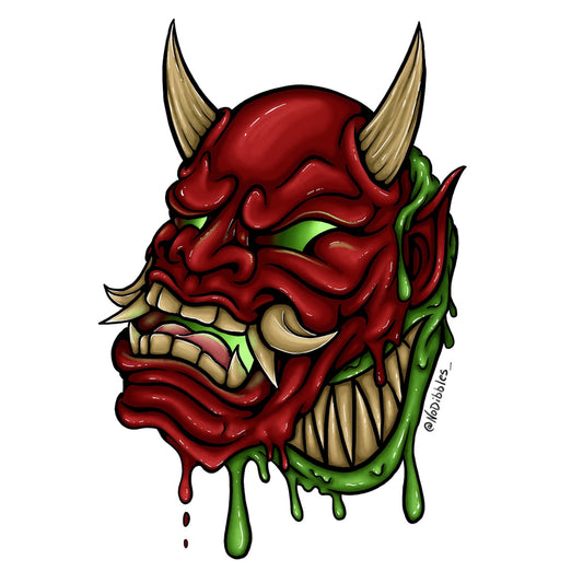 Slime Oni Art Print – Premium Hand-Cut Edition (9"x12")