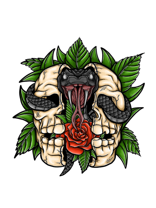 Cobra Skull Art Print – Premium Hand-Cut Edition (9"x12")