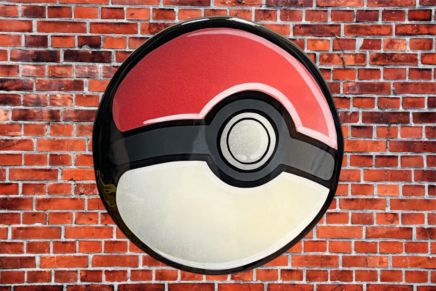 Pokeball – Handcrafted Wooden Art - 11"