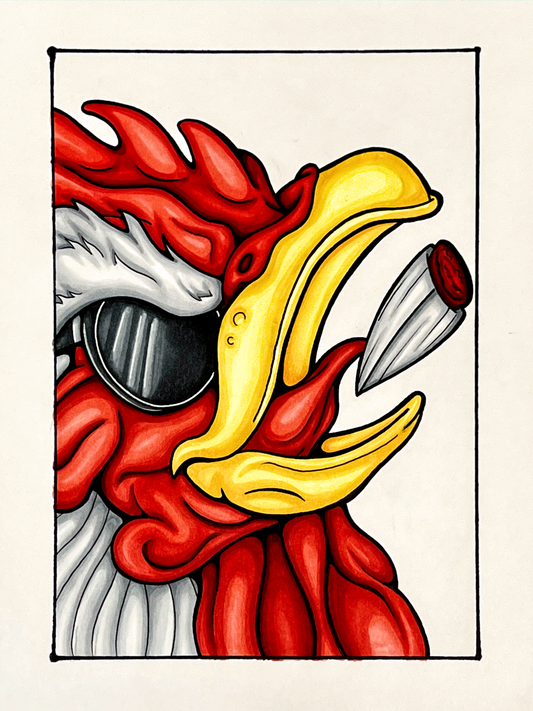 Rooster Original Artwork – 9"x12"