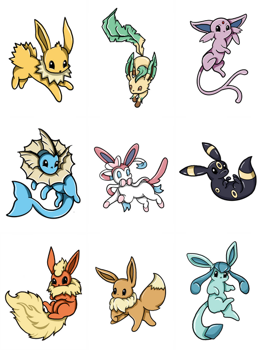 Eveeloutions Pokemon Pack- Art Stickers